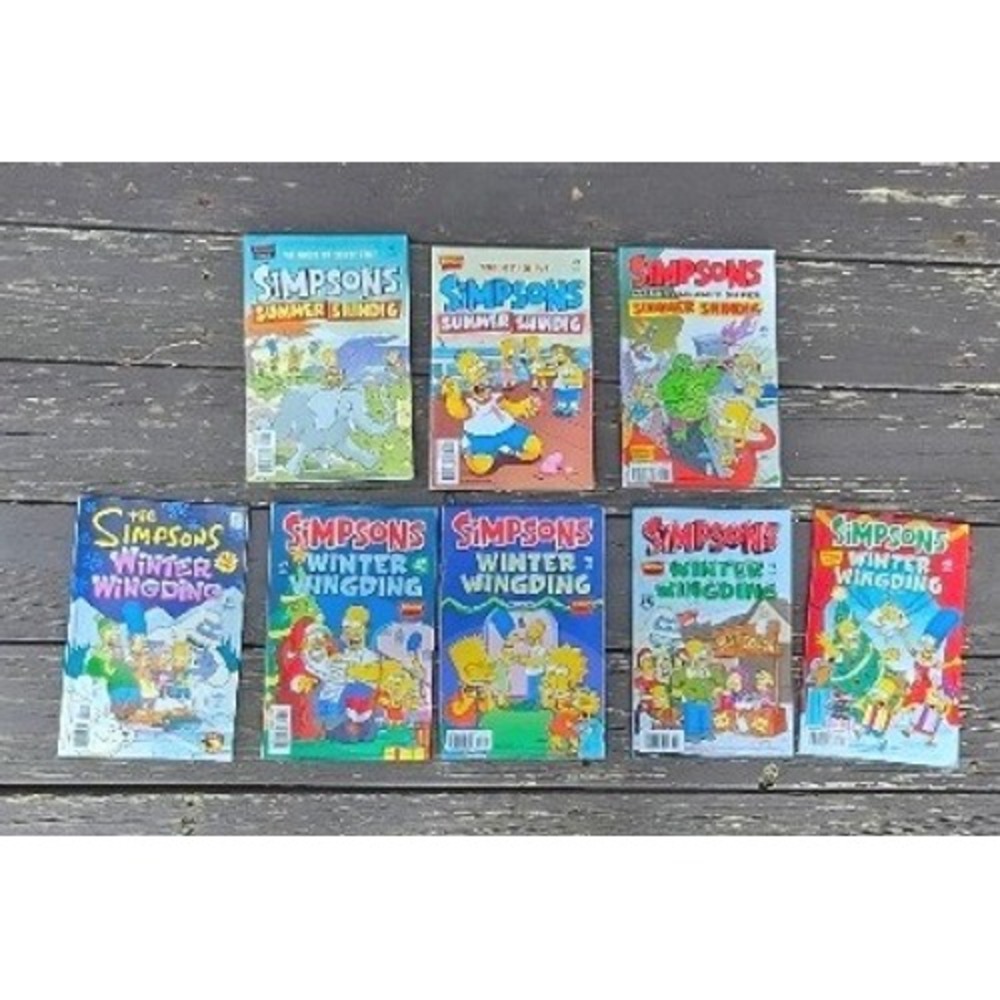 Lot of 8 Vintage Simpsons Comic Books Winter Wingding & Summer Shindig